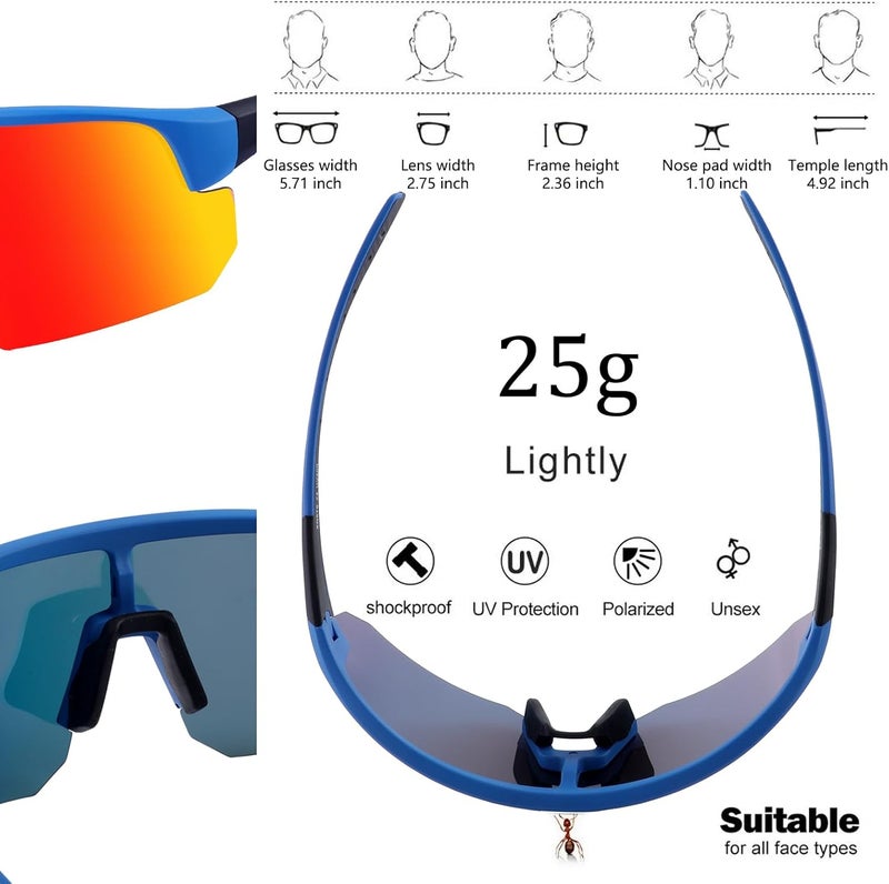 BangLong Polarized Sports Sunglasses for Men Women - UV Protection Sun Glasses for Running Baseball Cycling Bike Fishing - Image 4